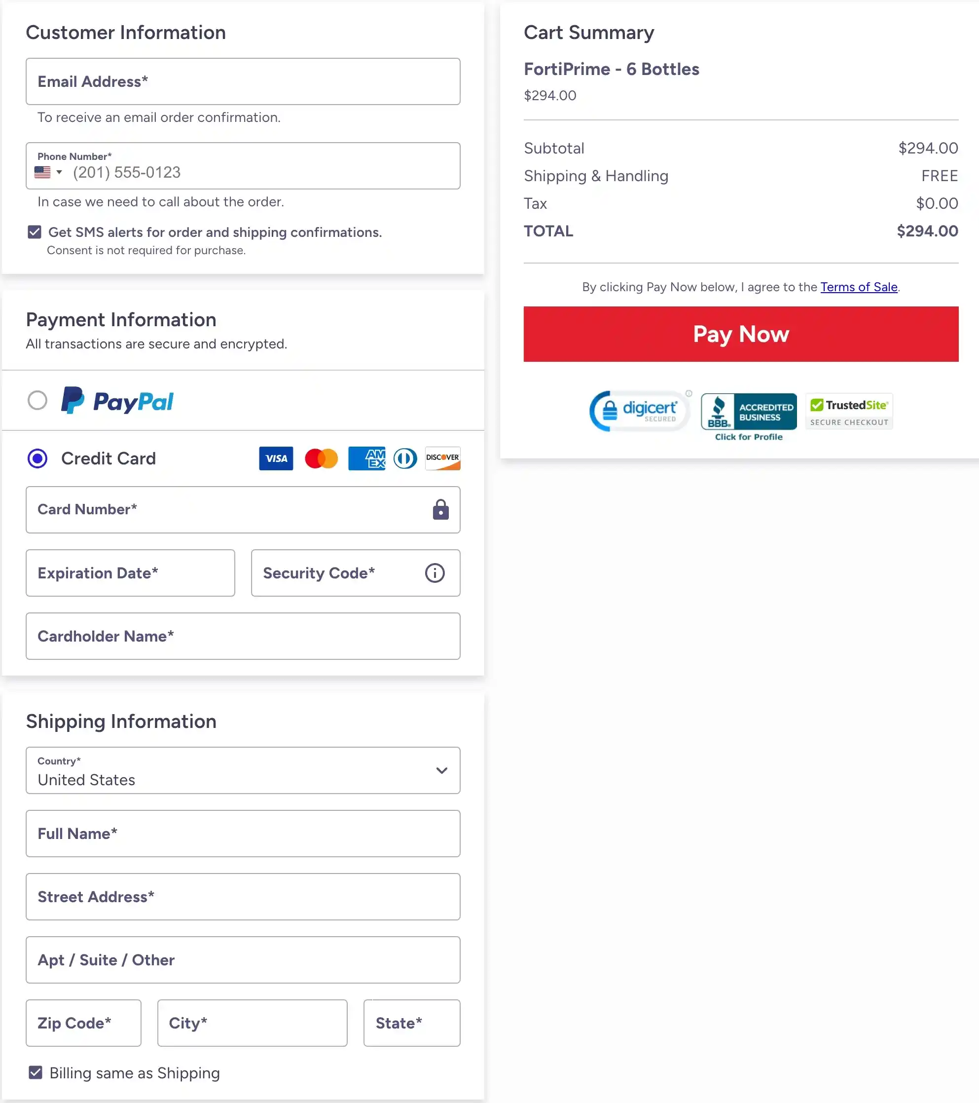 FortiPrime Official Secure Order Page